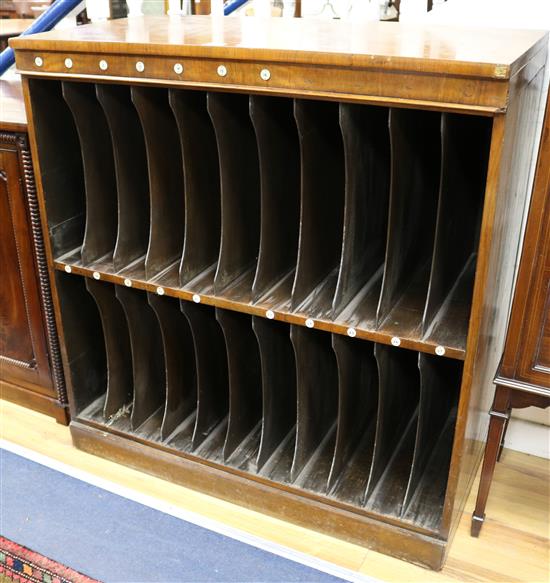 A Victorian mahogany vertical filing chest W.106cm